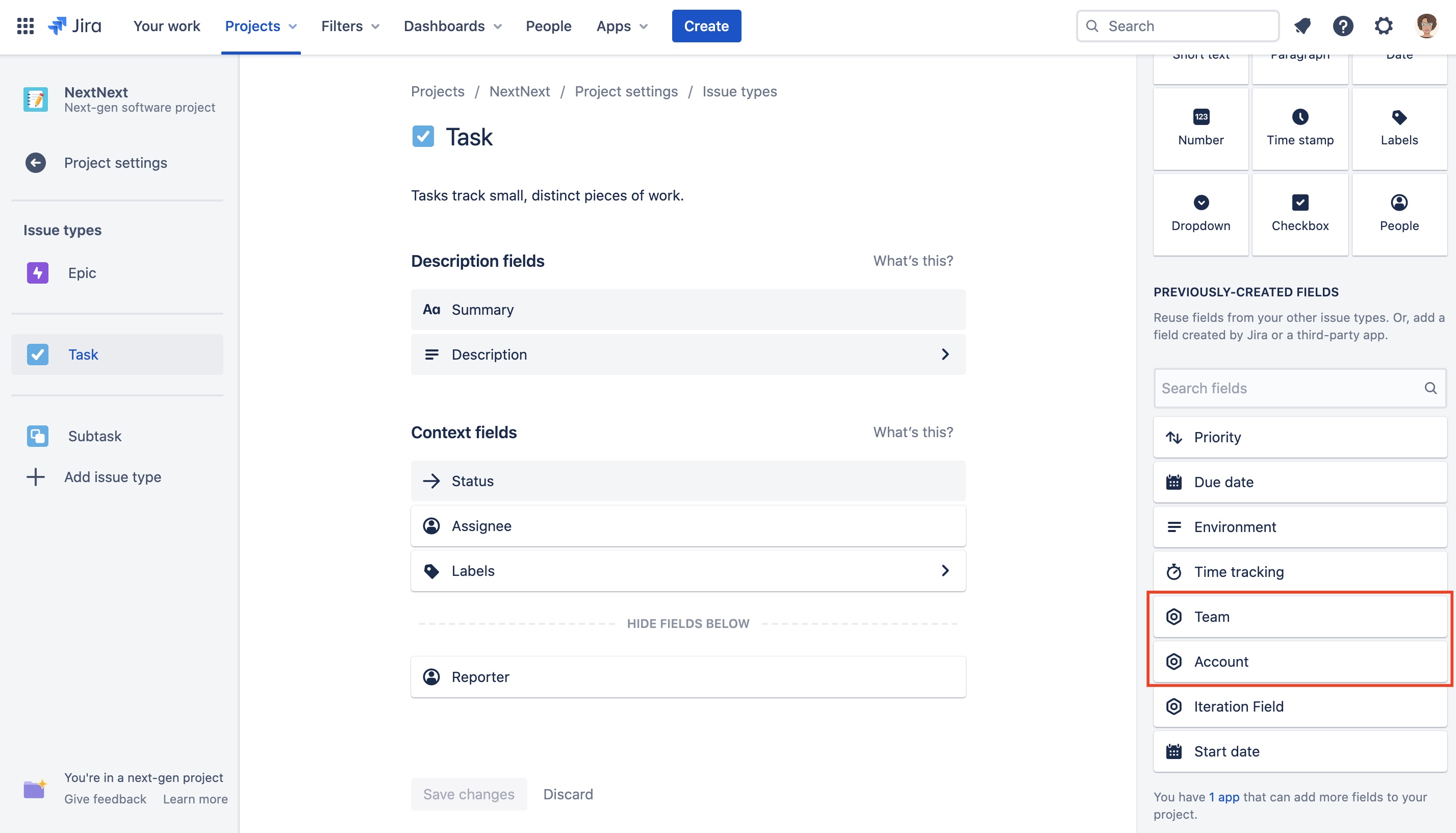 Add Tempo custom field