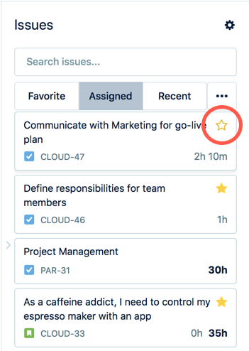 How to mark a Jira issue as a favourite