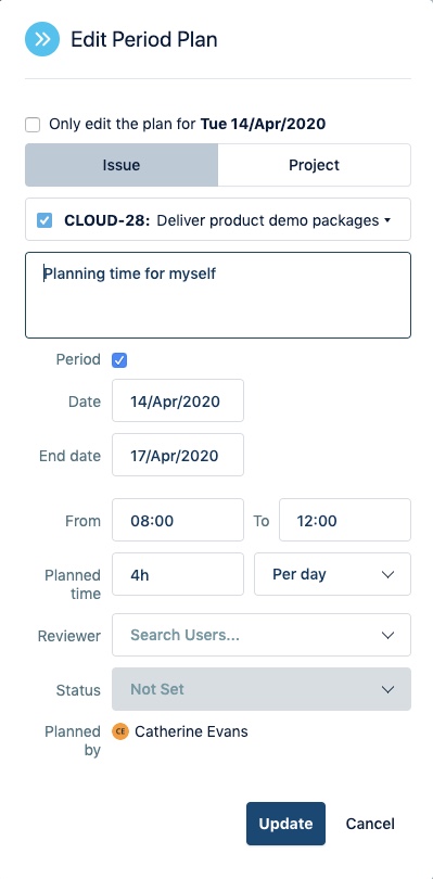 Edit own plan