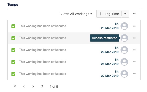 Restricted access to others' worklogs