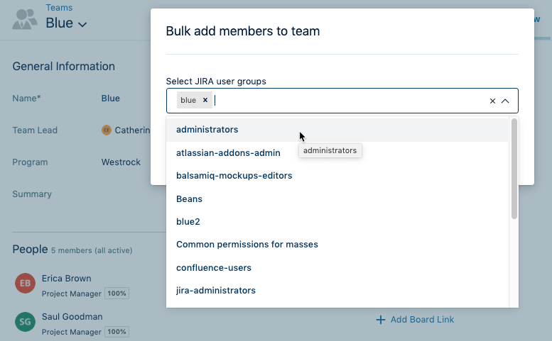 Bulk add members to team