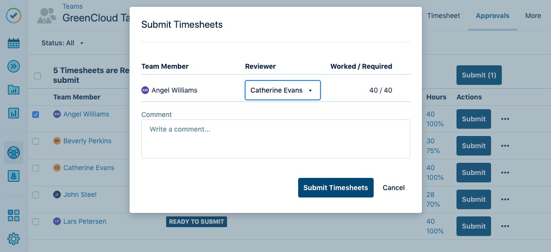 Submit timesheets