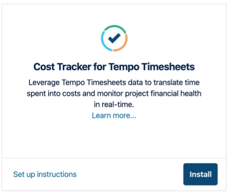 Installing Tempo Cost Tracker