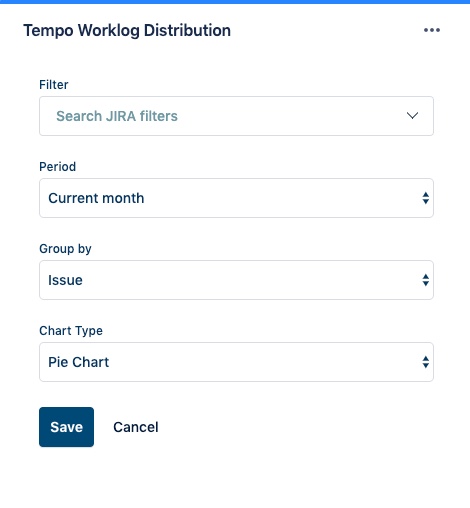 Configure the Tempo Worklog Distribution gadget