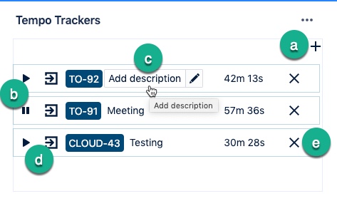 Using Tempo Trackers to track time in Jira issues