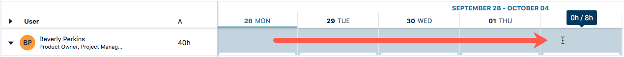 Create period plan in Days view