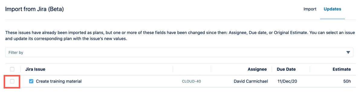 Update Jira issue
