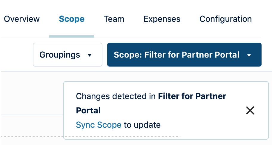 Scope Change message