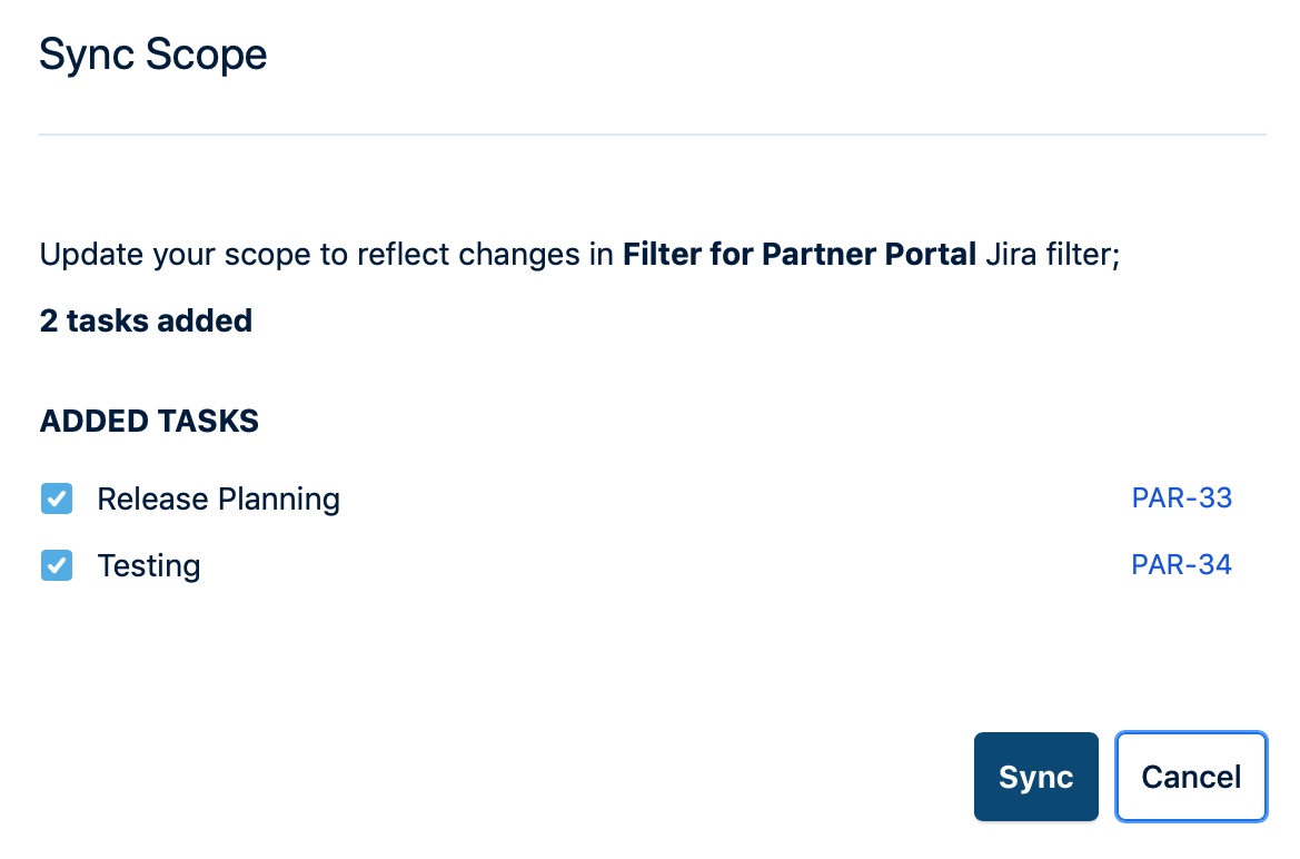 Sync results
